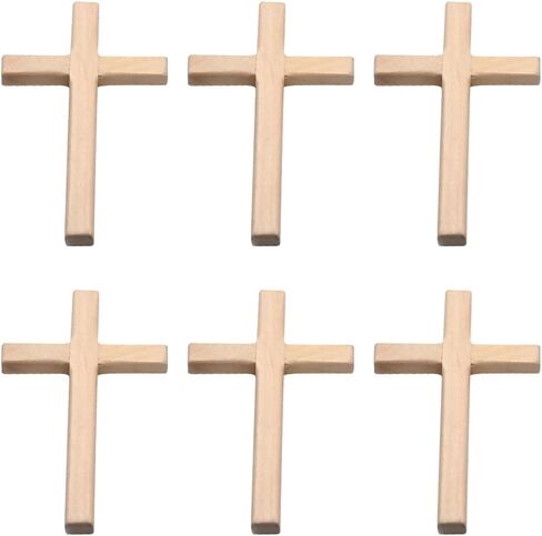 Ph Pandahall 6pcs الصليب الخشبي الصليب الخشبي الصلبان يدويًا صليبًا صليب صليب صليب صليب صليب شنقا ديكور المنزل لعيد الفصح حفلات الزفاف حفلة عيد الميلاد ديكور هدية 2.7x4.7 بوصة in Saudi Arabia