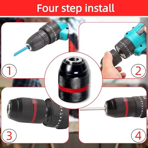 ظرف مثقاب بدون مفتاح لميلووكي، 1/2-20UNF 1.5-13 مم ظرف ذاتي الشد مع ساق 3/8 بوصة SDS-Plus، ومحول مفتاح ربط 1/2 بوصة وساق سداسية 1/4 بوصة، ومحول متعدد الوظائف للمثقاب اليدوي وسائق الصدمات in Kuwait