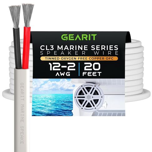 GEARit Marine Wire 14 Gauge 14/2 AWG (100 Feet), Duplex Marine Grade Tinned Copper, Red & Black 2-Conductor Electrical Cable, Oxygen-Free, Insulated for Boat, RV, Camper, Trailer, Automotive in Saudi Arabia