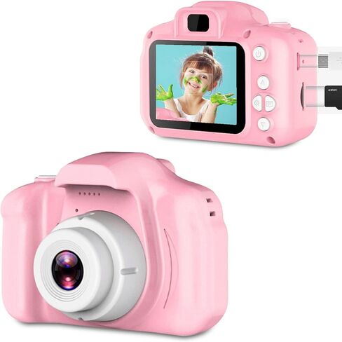 Portable Kid Video Camera, X2 Mini 2.0 inch 1080P Color Screen Children's Digital Camera Cute Camera for Boys and Girls, Support 32GB TF Card() in Saudi Arabia