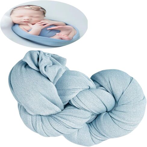 Newborn Posing Wrap, Newborn Photography Props Soft Stretch Knit Blanket, Handmade Wrap for Baby Boy Girl Photoshoot (Green) in Saudi Arabia