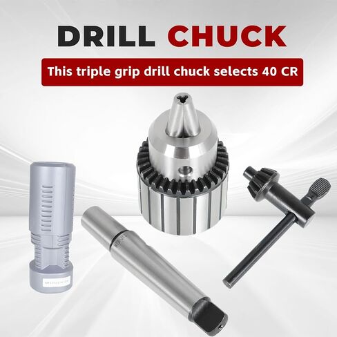 findmall JT3 Drill Chuck 3/16 Inch - 3/4 Inch Drill Press Chuck Super Heavy Duty with MT3 Shank Chuck Key in Saudi Arabia