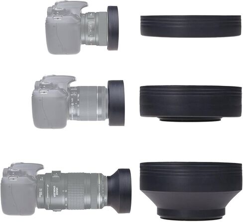 77MM Collapsible in 3 Steps Rubber Lens Hood for Canon EF 70-200mm f/2.8L is III USM Lens in Saudi Arabia