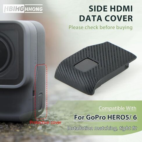 Side Door Cover for GoPro Hero 5 USB Port Protective Cover Replacement for GoPro Hero 5 6 7 Camera Accessories Parts with Lens Protector Film（Diagonal Stripe） in Kuwait