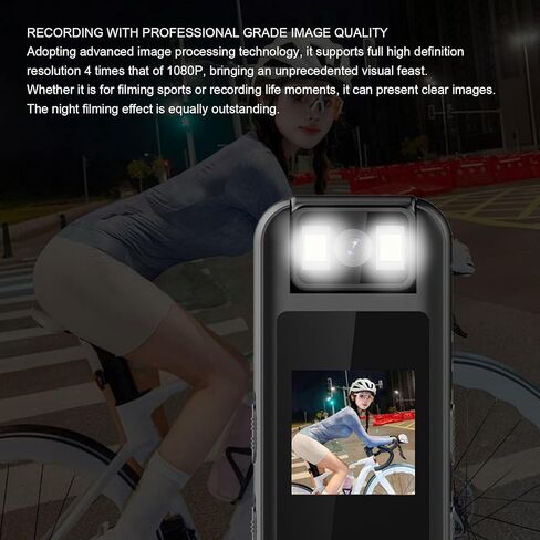 Sanpyl Mini Body Camera 1080P, 180 Rotating Lens POV Camera Wearable with Back Clip, Hands Free for First Person Recording Cycling Travel Security in Kuwait