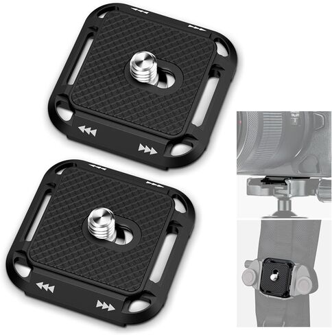2 Pack Arca Swiss Quick Release Plate & Clamp V3, 38mm Camera Mount Plate with 4-Sided QR, Aluminum for Tripod Monopod Strap in Saudi Arabia