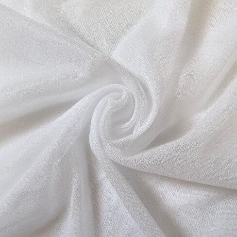 White Wedding Arch Draping Fabric - 31" x 20FT Sheer Chiffon Panel - Wrinkle-Free Backdrop Drapery for Ceremony, Bridal Shower, Arbor Decoration, Party & Event Décor, White, 1 Panel in Saudi Arabia