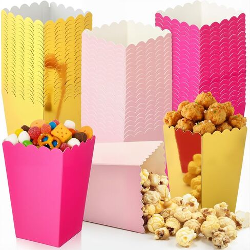 60 PCS Mini Pastel Paper Popcorn Box Popcorn Popcorn Bucket Cortboard Snack Container for Party Movie Night Wedding Decorts ، 2.2 × 4.1 × 2.9 بوصة (لون كلاسيكي) in Saudi Arabia