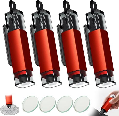 4PCS Window Breaker Seatbelt Cutter Car Safety Hammer, 2-in-1 Glass Breaker and Seat Belt Cutter with Test Glass, Underwater Emergency Escape Tool for All Vehicles (Red & Grey) in Kuwait