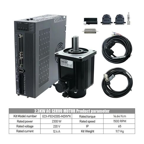 1pcs Servo Motor 2.3kw Servo Driver 17bit Absolute Encoder AC 220V 14.64Nm Support(750W with Brake) in Kuwait