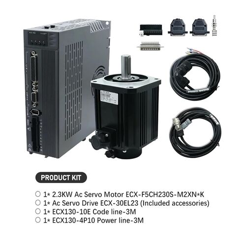 1pcs Servo Motor 2.3kw Servo Driver 17bit Absolute Encoder AC 220V 14.64Nm Support(750W with Brake) in Kuwait
