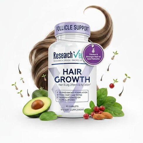 Research Verified Hair Growth Support - with Biotin, DHT Blockers & Vitamins - Hair Growth and Hair Loss Prevention, 1 Bottle (1 Month Supply) in Kuwait
