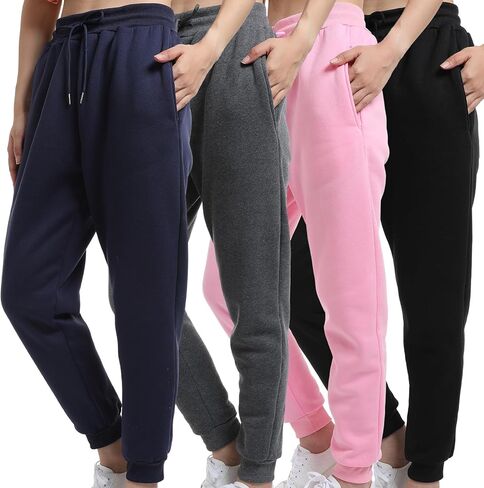4 Pack Sweatpants Women Joggers Sweat Pants for Womens Fleece Sweatpants with Pockets Drawstring for Running Yoga in Saudi Arabia