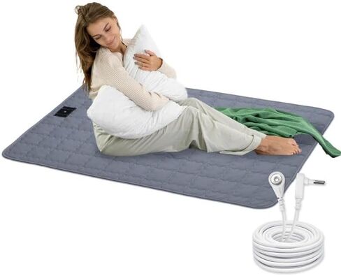 حصيرة التأريض ، 24 × 35 بوصة ، وسادة تأريض القطن مع الألياف الفضية ، حصيرة تأريض للأقدام ، يحسن العافية من النوم ، الرمادي in Kuwait