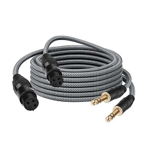 6.35 ملم TRS إلى XLR كابل أنثى 6.6FT، 1/4 بوصة TRS إلى XLR أنثى كابل توصيل إشارة متوازن، ربع بوصة إلى 3 دبوس كابل توصيل للميكروفون، الخلاطات، AMP، مكبرات الصوت (1 قطعة) in Kuwait