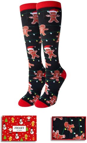 Zmart Christmas Gifts Stocking Socks For Women - Gingerbread Secret Santa Socks Xmas Stocking Stuffers For Her Mom in Saudi Arabia