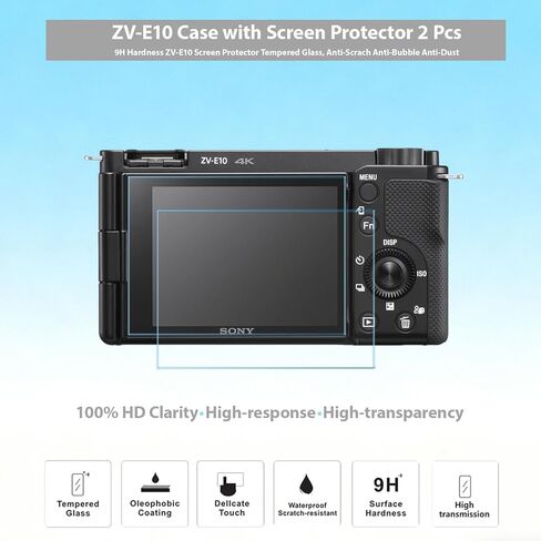 حافظة لملحقات الكاميرا الرقمية بنمط مدونة الفيديو Sony ZV-E10، حافظة واقية من السيليكون الناعم ZV E10، حافظة نحيفة مع واقي شاشة ZV-E10، خفيفة الوزن، مضادة للخدش (وردي) in Kuwait