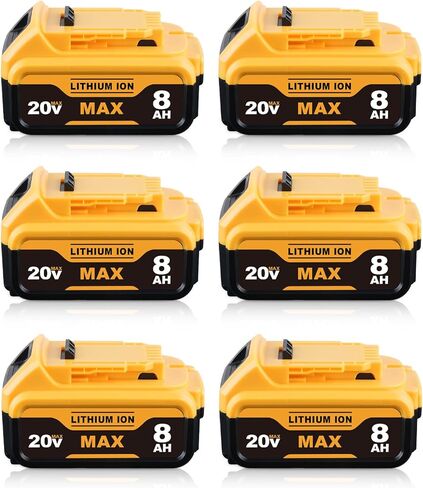 2pack 8.0ah استبدال لبطارية ديوالت 20 فولت ماكس dcb200 dcb201 dcb202 dcb203 dcb204 dcb205 dcb206 dcb2108، متوافق مع أدوات الطاقة اللاسلكية والشواحن ديوالت 20 فولت in Kuwait