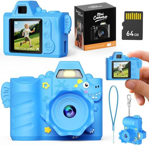 Hard Wearing Camera with 64GB Memory 64MP Photo Resolution Rechargeable Battery Ergonomic Plan for Juvenile Photographers Outdoor Ready Elastomer Camera in Saudi Arabia