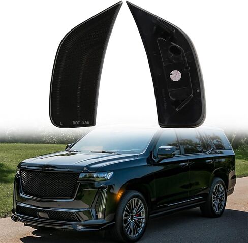 مصباح LED Side Marker Lights متوافق مع 2021 2022 2023 2024 Yukon/Yukon XL/Yukon Denali/Tahoe/Suburban/Escalade/Escalade ESV ، 2pcs الأضواء الجانبية الأمامية (مصابيح دخان بيضاء) in Saudi Arabia
