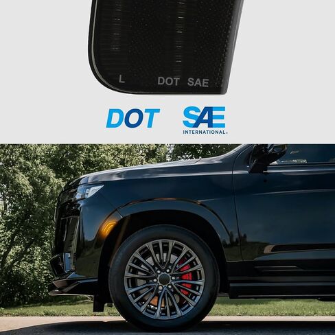 مصباح LED Side Marker Lights متوافق مع 2021 2022 2023 2024 Yukon/Yukon XL/Yukon Denali/Tahoe/Suburban/Escalade/Escalade ESV ، 2pcs الأضواء الجانبية الأمامية (مصابيح دخان بيضاء) in Saudi Arabia