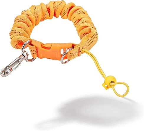 Diving Camera Lanyard, Stainless Steel Spring Coiled Strap, Orange, Durable and Quick Release - Secure Underwater Use, Easy Attachment, Ideal for Diving and Snorkeling in Saudi Arabia