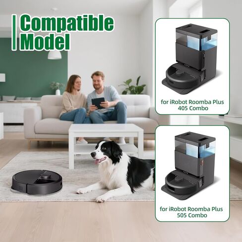 طقم قطع غيار 18 قطعة 405/505 لمكنسة iRobot Roomba Plus 405/505 Combo Robot - تتضمن فرشاة رئيسية واحدة، 4 أكياس غبار، 4 وسادات ممسحة، 4 مرشحات، 4 فرش جانبية، 1 أداة تنظيف in Kuwait