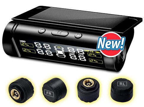 نظام مراقبة ضغط الإطارات TPMS مراقبة ضغط الإطارات مع شحن الطاقة الشمسية و USB ، 4 مستشعرات الإطارات و 6 أوضاع إنذار ، تشغيل/إيقاف تشغيل ، 2025 TPMS مع شاشة LCD ملونة ، لسيارات الدفع الرباعي ، MPV ، RV in Saudi Arabia
