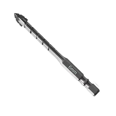 1pc 6mm Eccentric Drill Bit - 4-Flute Serrated Design with Hex Shank for Dry Drilling Ceramic Tiles, Glass, Marble, Concrete, Stainless Steel and Hard Plastics in Saudi Arabia