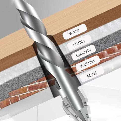 1pc 6mm Eccentric Drill Bit - 4-Flute Serrated Design with Hex Shank for Dry Drilling Ceramic Tiles, Glass, Marble, Concrete, Stainless Steel and Hard Plastics in Saudi Arabia