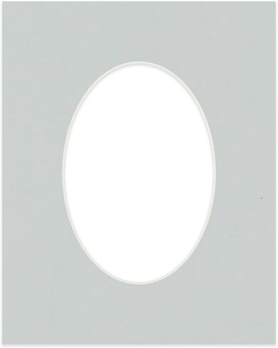 Poster Palooza 16x20 Mat Bevel Cut for 13x16 Photos - Precut Grey Oval Shaped Photo Mat Board Opening - Acid Free Matte to Protect Your Pictures - Bevel Cut for Family Photos, Pack of 1 Matboard in Saudi Arabia