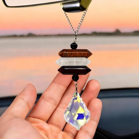 ملحقات سيارة Crystal Sun الخلفية للسيارات ، بلينغ إطلالة خلفية مرآة داخلية للنساء الرجال ، ديكور سيارة لطيف معلقة ، يعكس الضوء والطاقة النابضة بالحياة in Saudi Arabia