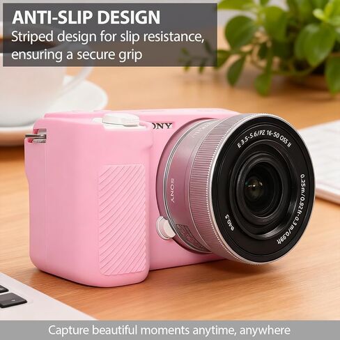 حافظة لملحقات كاميرا Sony Alpha ZVE10 II، حافظة واقية من السيليكون الناعم ZV-E10 II مع واقي شاشة، كم، خفيف الوزن، مضاد للخدش لهاتف Sony ZV E10 II (وردي) in Kuwait