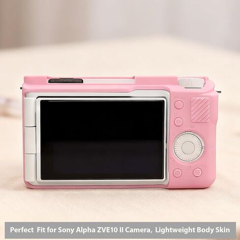 حافظة لملحقات كاميرا Sony Alpha ZVE10 II، حافظة واقية من السيليكون الناعم ZV-E10 II مع واقي شاشة، كم، خفيف الوزن، مضاد للخدش لهاتف Sony ZV E10 II (وردي) in Kuwait