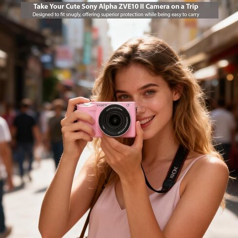 حافظة لملحقات كاميرا Sony Alpha ZVE10 II، حافظة واقية من السيليكون الناعم ZV-E10 II مع واقي شاشة، كم، خفيف الوزن، مضاد للخدش لهاتف Sony ZV E10 II (وردي) in Kuwait