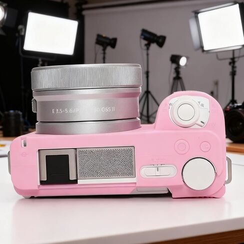 حافظة لملحقات كاميرا Sony Alpha ZVE10 II، حافظة واقية من السيليكون الناعم ZV-E10 II مع واقي شاشة، كم، خفيف الوزن، مضاد للخدش لهاتف Sony ZV E10 II (وردي) in Kuwait