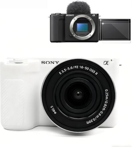 حافظة لملحقات كاميرا Sony Alpha ZVE10 II، حافظة واقية من السيليكون الناعم ZV-E10 II مع واقي شاشة، كم، خفيف الوزن، مضاد للخدش لهاتف Sony ZV E10 II (وردي) in Kuwait