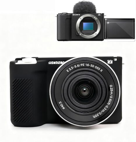 حافظة لملحقات كاميرا Sony Alpha ZVE10 II، حافظة واقية من السيليكون الناعم ZV-E10 II مع واقي شاشة، كم، خفيف الوزن، مضاد للخدش لهاتف Sony ZV E10 II (وردي) in Kuwait