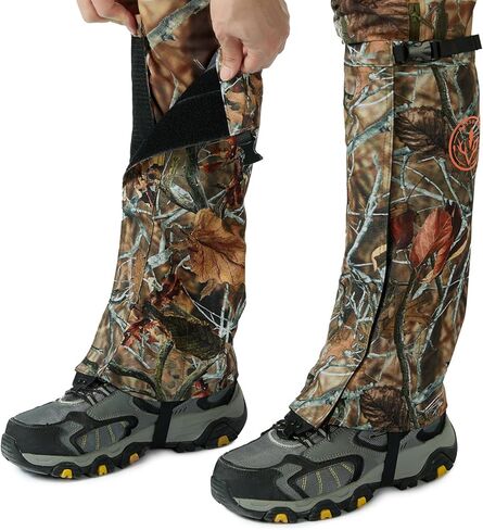 BASSDASH Camo Waterproof Hunting Leg Gaiters with Replaceable Insteps Lightweight Breathable Boot Gaiter for Hiking Trekking Fishing in Saudi Arabia