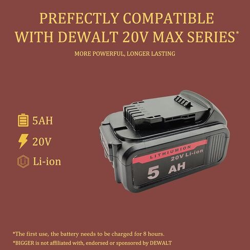 بطارية بديلة 20 فولت 5 أمبير في الساعة لبطارية Dewalt 20V MAX XR، تستخدم مع أدوات الطاقة اللاسلكية DeWalt، حزمة واحدة in Saudi Arabia