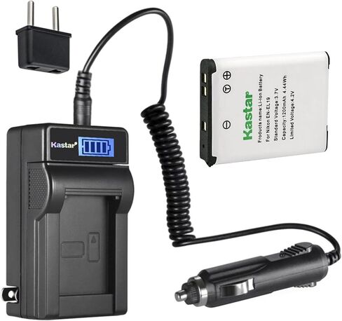 شاحن بطارية تيار متردد LCD من Kastar EN-EL19 متوافق مع كاميرات Nikon Coolpix S4400، Coolpix S5200، Coolpix S5300، Coolpix S6400، Coolpix S6500، Coolpix S6600، Coolpix S6700، Coolpix S6800 in Saudi Arabia
