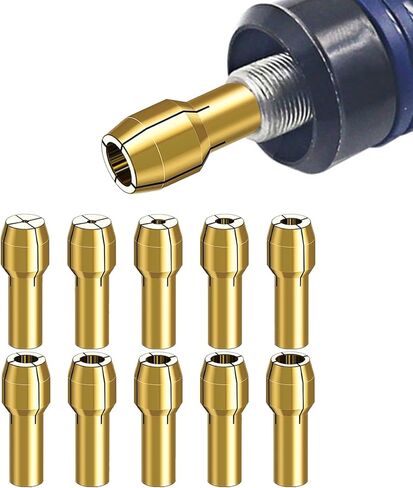 10Pcs Brass Three Jaw Drill Chucks Set for Rotary Tool – 0.5-3.2mm Collet Kit in Saudi Arabia