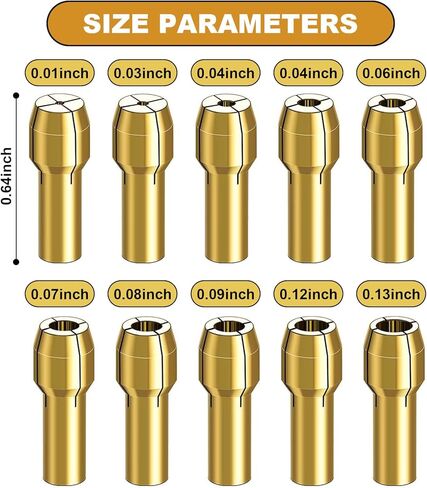 10Pcs Brass Three Jaw Drill Chucks Set for Rotary Tool – 0.5-3.2mm Collet Kit in Saudi Arabia