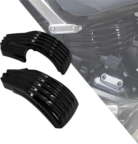HDBUBALUS دراجة نارية جانب البطارية جانب الأغطية مناسبة ل Harley Fat Boy Breakout FXBR FXFB FLSB 2018-2023 Gloss Black in Kuwait