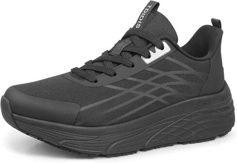 حذاء عمل أسود غير قابل للانزلاق للنساء، مريح ومقاوم للماء، حذاء رياضي سميك لطهاة خدمة الطعام لخدمة مطعم المطبخ - Zapatos Trabajo in Kuwait