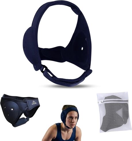 New-Gen BLISSTAO Wrestling Headgear & BJJ Ear Guard: Reinforced Stitching, Non-Scratch, Non-Slip, Extra Chin Pad, Protective Storage & Washing Bag, Comfort-fit Soft, Prevents Cauliflower Ears in Saudi Arabia