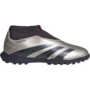 حذاء رياضي adidas Predator League Laceless Turf J (Little Big Kid)، بلاتين معدني/أسود أورورا/توربو، 5 US للجنسين in Saudi Arabia