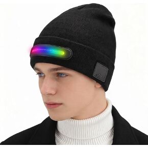 قبعة صغيرة LED مع ضوء، قبعة صغيرة قابلة لإعادة الشحن عبر USB مع مصباح أمامي مدمج، قبعة صغيرة بمصباح يدوي للرجال والنساء، 3 أوضاع سطوع للتخييم والصيد والمشي in Kuwait