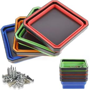 12pcs الأجزاء المغناطيسية القابلة للطي قابلة للطي مجموعة أدوات مغناطيسية قابلة للطي قابلة للطي صينية متعددة اللون مخزنة مغناطيسية من منظم صينية مربعة in Kuwait