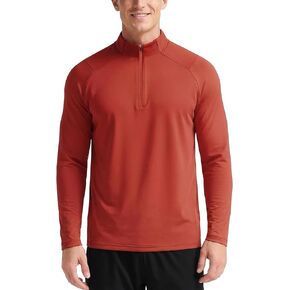 بلوفر Zengjo الرجالي بسحاب ربع رياضي متوسط ​​الوزن 1/4-Zip للجري، قميص ممتص للرطوبة in Kuwait
